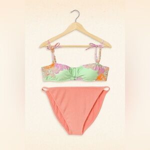 Ninety-Nine Degrees° NEW W Tags XXL Juniors Square Bikini Top W/ Coral Bottoms